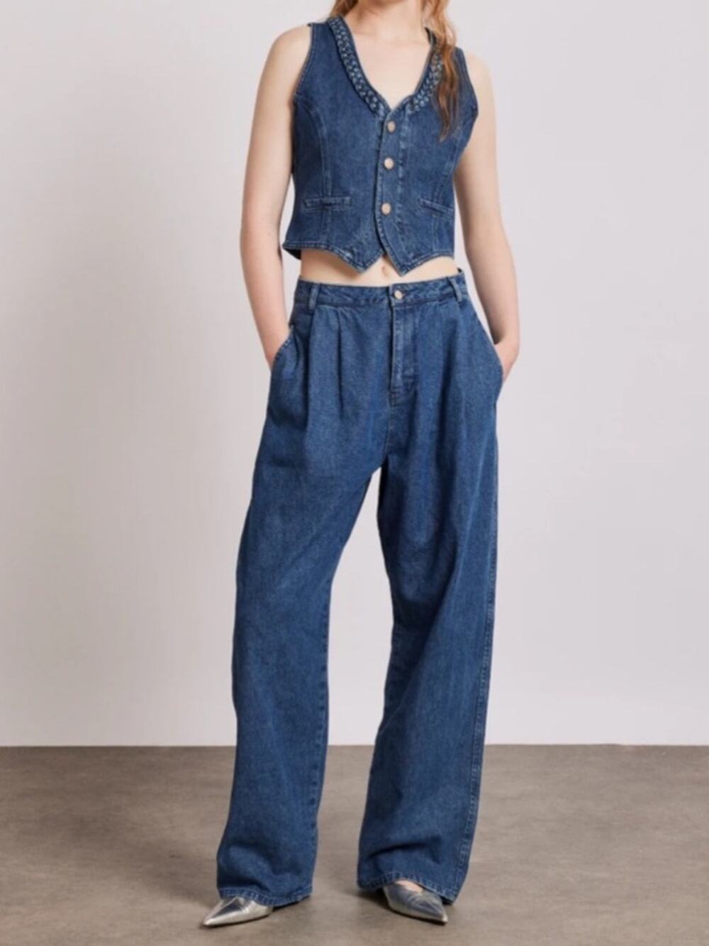 Damson Madder Revolve Women’s Sailor High Waisted Wide Leg Vintage Blue Jeans